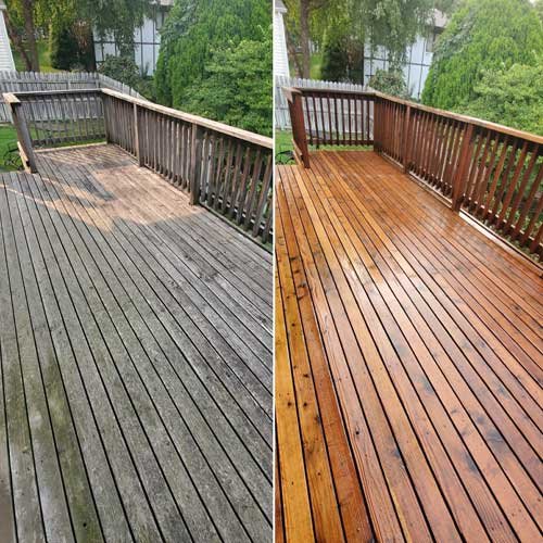 Before and After Deck Cleaning pressure washing in las vegas, nv